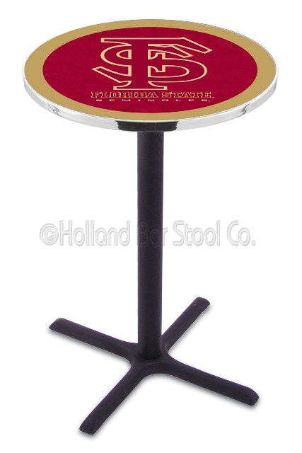 Picture of L211 Florida State (Script) 36&quot; Tall - 30&quot; Top Pub Table with Black Wrinkle Finish