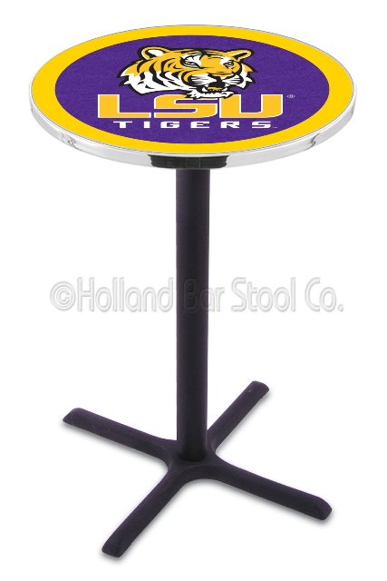 Picture of L211 Louisiana State University 36&quot; Tall - 30&quot; Top Pub Table with Black Wrinkle Finish
