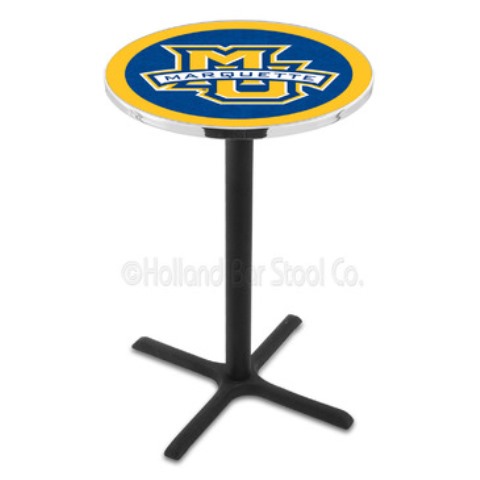 Picture of L211 Marquette University 36&quot; Tall - 30&quot; Top Pub Table with Black Wrinkle Finish