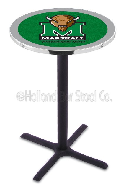 Picture of L211 Marshall University 36&quot; Tall - 30&quot; Top Pub Table with Black Wrinkle Finish