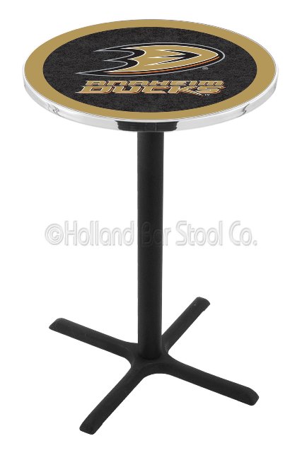 Picture of L211 Anaheim Ducks 36&quot; Tall - 30&quot; Top Pub Table with Black Wrinkle Finish