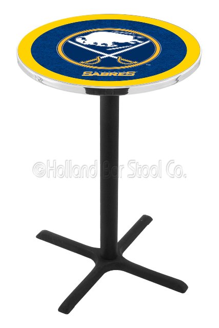 Picture of L211 Buffalo Sabres 36&quot; Tall - 30&quot; Top Pub Table with Black Wrinkle Finish