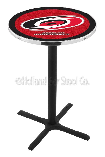 Picture of L211 Carolina Hurricanes 36&quot; Tall - 30&quot; Top Pub Table with Black Wrinkle Finish