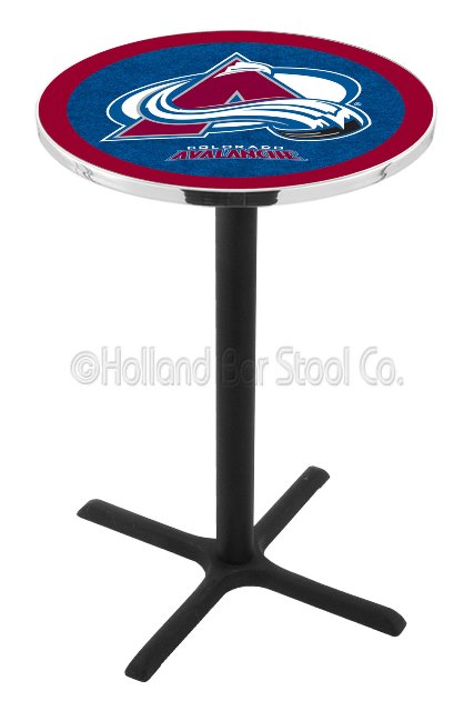 Picture of L211 Colorado Avalanche 36&quot; Tall - 30&quot; Top Pub Table with Black Wrinkle Finish
