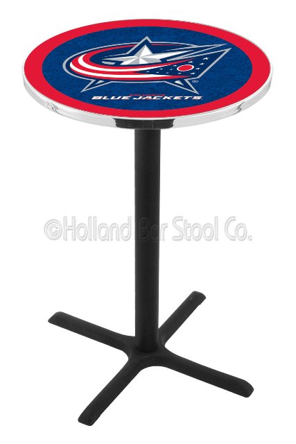 Picture of L211 Columbus Blue Jackets 36&quot; Tall - 30&quot; Top Pub Table with Black Wrinkle Finish