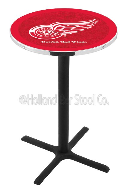 Picture of L211 Detroit Red Wings 36&quot; Tall - 30&quot; Top Pub Table with Black Wrinkle Finish