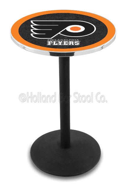 Picture of Holland Bar Stool L214B36PhiFly-B 36 In. Black Wrinkle Philadelphia Flyers Pub Table With Black Background