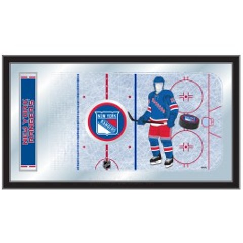 Picture of Holland Bar Stool MRinkNYRang New York Rangers 15 x 26 in. Hockey Rink Mirror