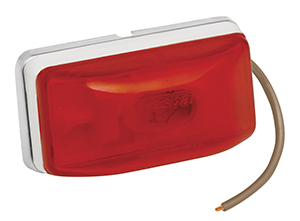 203234 Side Marker And Clearance Light Red With White Stud-Mount Base, Pc Rated, 1.25 x 3 x 4 in.