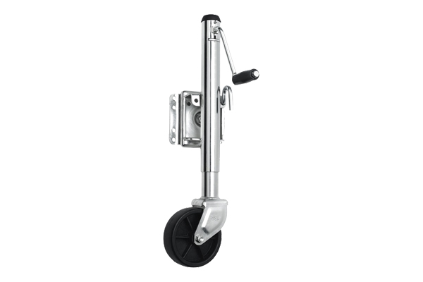 620023 5Sm-15-0 Zinc Plated Round Pipe Mount Jack 5000 lbs with Side Wind 15 in. Travel