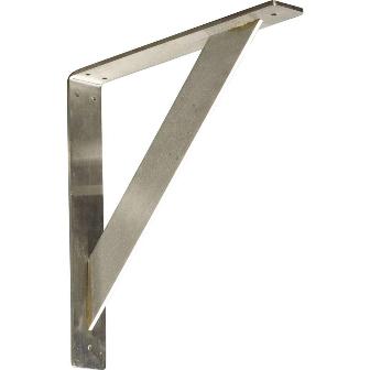 Picture of Ekena Millwork BKTM02X14X14TRSS 2 in. W x 14 in. D x 14 in. H Traditional Bracket- Stainless Steel
