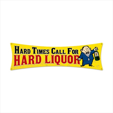 Picture of Past Time Signs BOW008 Hard Liquor Humor Bowtie Metal Sign