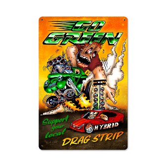 Vintage-Retro Go Green Metal-Tin Sign