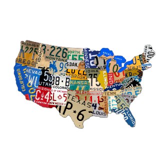 Picture of Past Time Signs PS044 License Plate Usa Automotive Custom Metal Shape - 3 lbs.