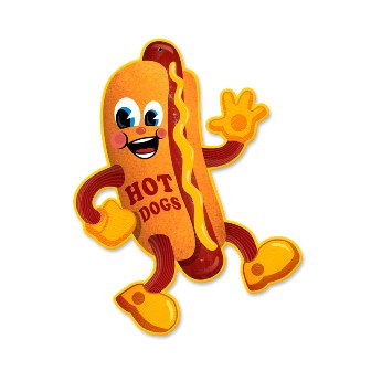 Past Time Signs PS086 Hot Dog Food And Drink Custom Metal Shape - 2 lbs.