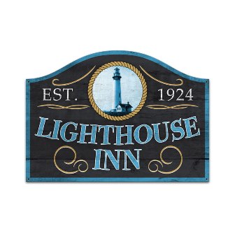 Past Time Signs PS125 Lighthouse Inn Bar and Alcohol Custom Metal Shape