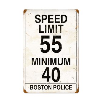 Past Time Signs PTS009 Speed Limit 55 Automotive Vintage Metal Sign