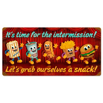 Past Time Signs PTS021 Intermission Snacks Food And Drink Vintage Metal Sign