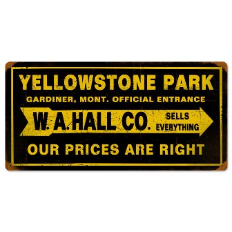 Vintage Style Steel Sign PTS061 Yellowstone Park Street Signs Vintage Metal Sign