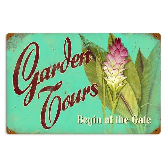 Vintage-Retro Garden Tours Tin-Metal Sign