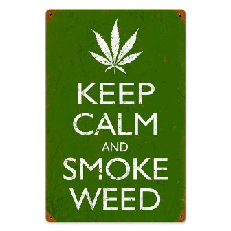 Vintage-Retro Keep Calm and Smoke Tin-Metal Sign
