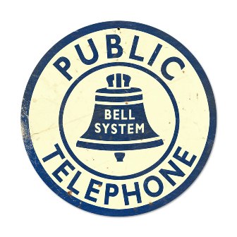 Past Time Signs PTS181 Bell Telephone Home And Garden Round Metal Sign