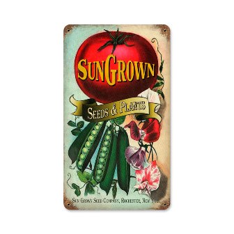 Sun Gown Seeds Vintage Metal Sign