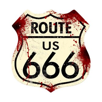 Picture of Past Time Signs RD018 Route 666 Humor Shield Metal Sign