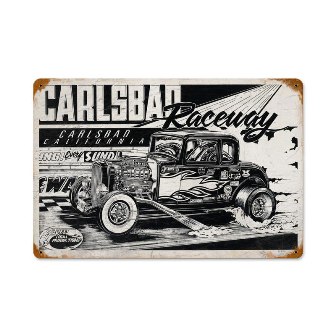 SLP007 Carlsbad Raceway Automotive Vintage Metal Sign -  Past Time Signs