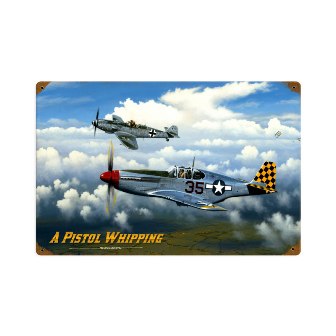 Picture of Past Time Signs STK007 Pistol Whipping Aviation Vintage Metal Sign- 18 W X 12 H In.