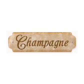 Past Time Signs VP014 Champagne Bar and Alcohol Door Push Metal Sign