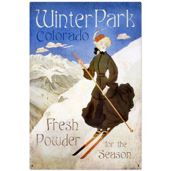VXL098 Ski Winter Park Sports and Recreation Metal Sign -  Past Time Signs