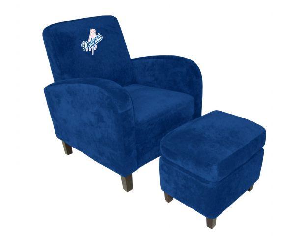 Picture of Imperial 622026 MLB Los Angeles Dodgers Den Chair with Ottoman