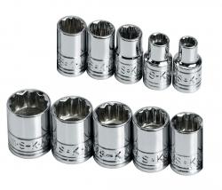 SK1340 Socket 0.25 In. Dr Standard 12 Point Mt 10 Piece Set