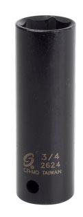 Sunex SU2626 0.5 in. Drive 0.81 in. Impact Socket Thin Wall