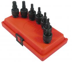 0.38 in. Drive 7 Piece Metric Universal Hex Bit Driver Impact Socket Set