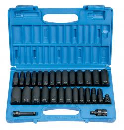 Socket 0.38 in. Drive Deep SAE & Metric 29 Piece Set