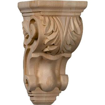 Picture of Ekena Millwork CORW03X04X07TACH 3.5 in. W x 4 in. D x 7 in. H Small Traditional Acanthus Corbel- Cherry- Architectural Accent