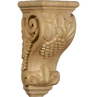 4.5 in. W x 5 in. D x 10 in. H Medium Grape Corbel, Red Oak, Architectural Accent -  DwellingDesigns, DW2572658