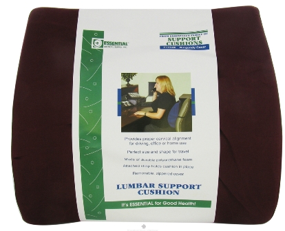 Picture of Essential Medical F1412B Lumbar Cushion with strap - Burgundy