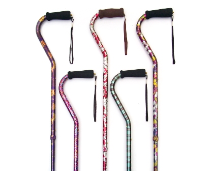 Picture of Essential Medical W1345B Designer Offset Handle Cane - Butterfly