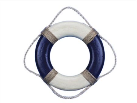 Antique Blue and White Decorative Lifering 10 in.