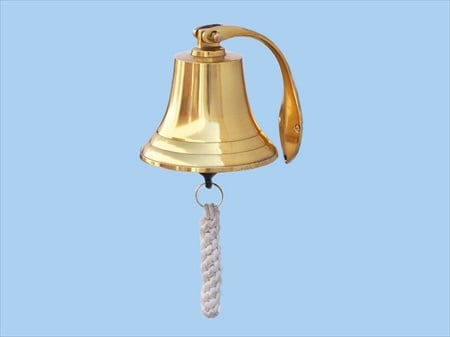 Brass Hanging Harbor Bell 5.5 in. Bells Decorative Accent