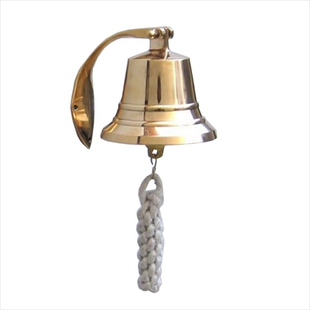 Brass Hanging Harbor Bell 4 in. Bells Decorative Accent