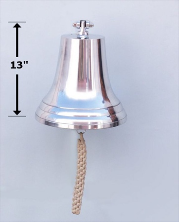 Chrome Hanging Ships Bell 18 in. Bells Decorative Accent