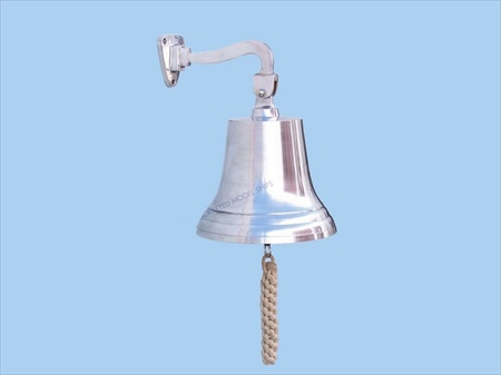 Chrome Hanging Ships Bell 15 in. Bells Decorative Accent