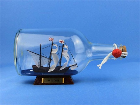 Mayflower Ship in a Bottle 9 in. Ships In A Bottle Decorative Accent