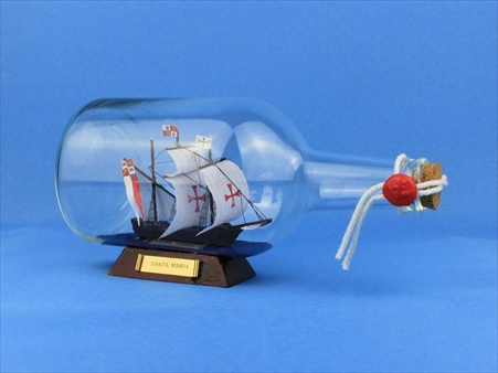 Santa Maria Ship in a Bottle 9 in. Ships In A Bottle Decorative Accent