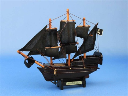 Captain Kidds Adventure Galley 7 in. Decorative Model Pirate Ships