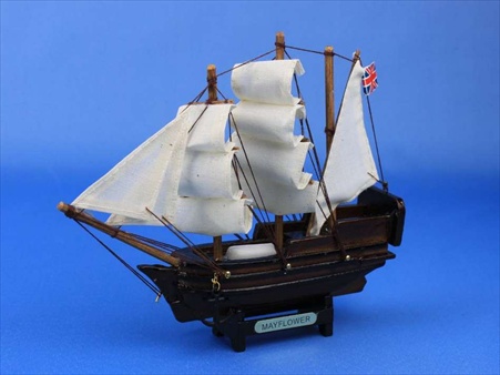 Picture of Handcrafted Model Ships Mayflower-7 Mayflower 7 in. Decorative Tall Model Ship
